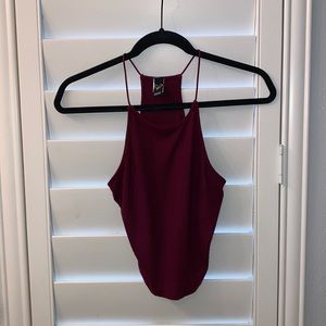 Cute wine red crop top !!